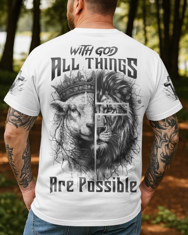 With God All Things Are Possible All Over Print T-Shirt - Image 3
