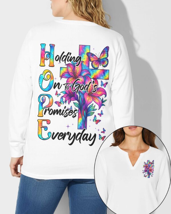 Holding On To God V-neck Long Sleeves Shirt - Image 5