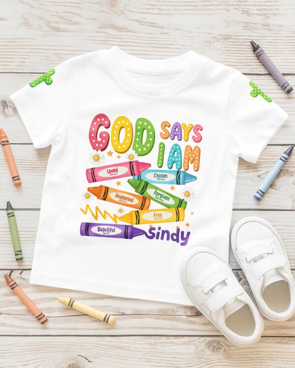 God Says I Am Pencil T-Shirt Kid - Image 10