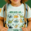 God Says I Am Dinosaur All Over Print T-Shirt Kid