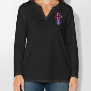Alternative view of Blessed By God V-neck Long Sleeves Shirt