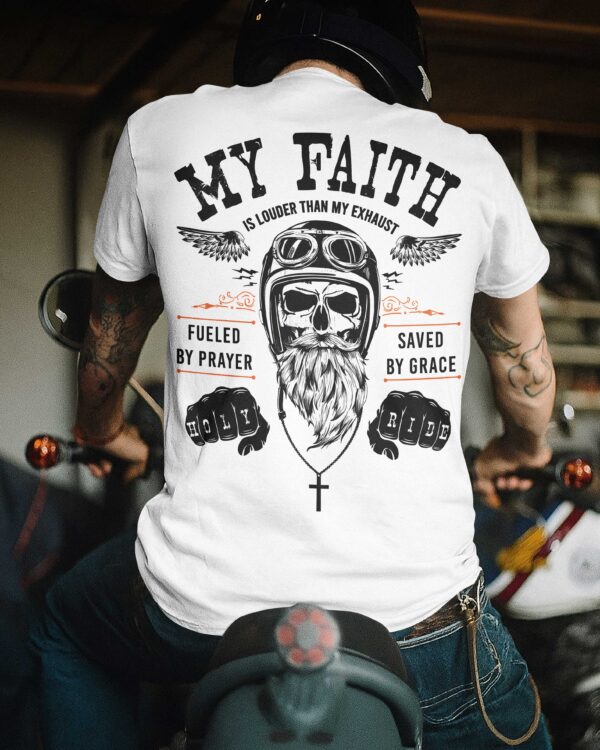 My Faith Is Louder Than My Exhaust All Over Print T-Shirt - Image 8