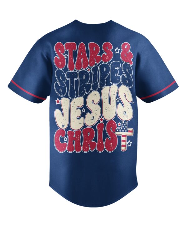 Stars And Stripes Jesus Christ All Over Print Jersey - Image 6