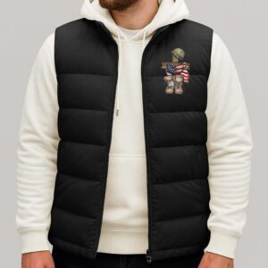 Alternative view of God Took The Strongest Americans Sleeveless Puffer Jacket