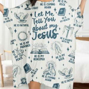 Alternative view of Let Me Tell You About My Jesus All Over Print Sleep Tee