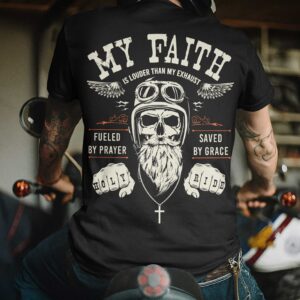 My Faith Is Louder Than My Exhaust All Over Print T-Shirt