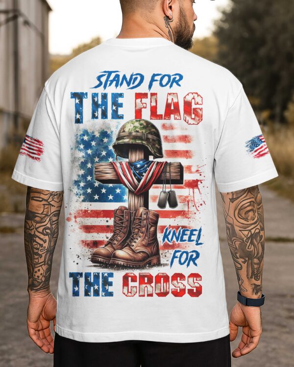 Stand For The Flag Kneel For The Cross T-Shirt - Image 3