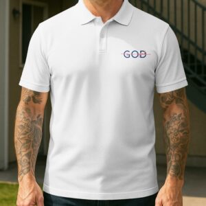 Alternative view of Stand For The Flag Kneel For The Cross Polo Shirt