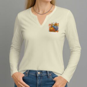 Alternative view of Carved By Faith Lit By Grace All Over Print V-neck Long Sleeves Shirt