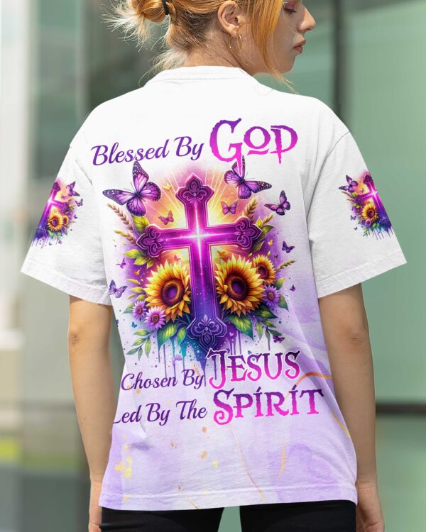 Blessed By God Chosen By Jesus Led By The Spirit All Over Print T-Shirt - Image 2