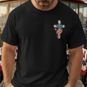 Alternative view of I Only Kneel For One Man And He Died On The Cross All Over Print T-Shirt