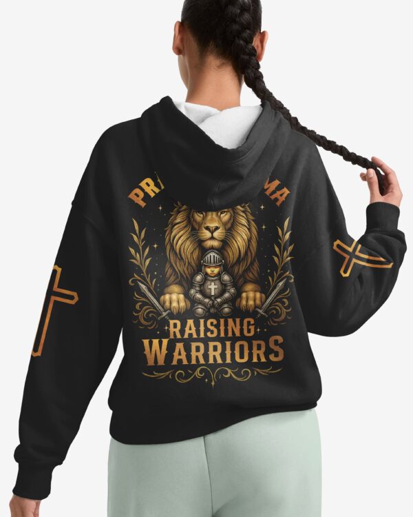 Praying Mama Raising Warriors All Over Print Hoodie - Image 3