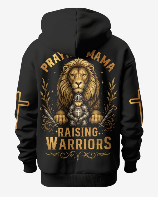 Praying Mama Raising Warriors All Over Print Hoodie - Image 6
