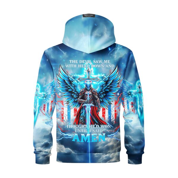 The Devil Saw Me With Head Down And Thought He'd Won Until I Said Amen All Over Print Hoodie - Image 3
