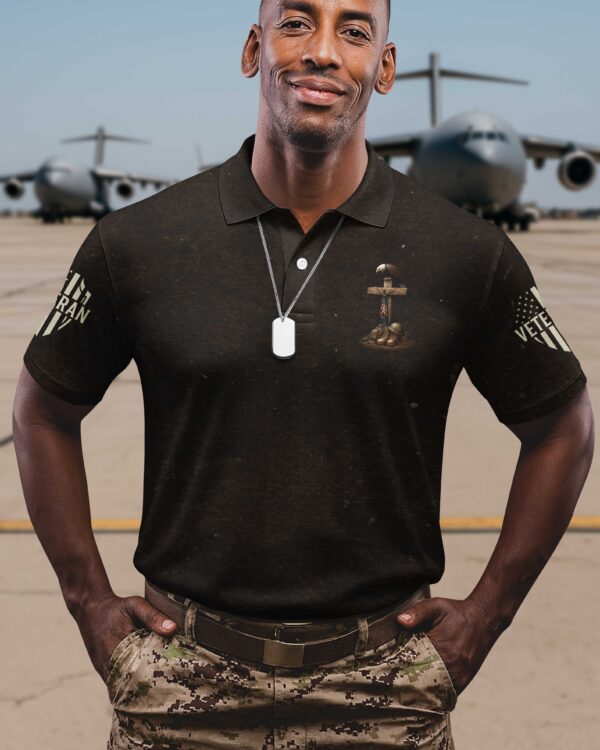 Veteran By Duty Christian By Choice Polo - Image 2