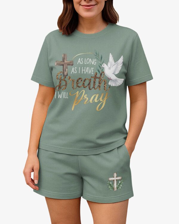 As Long As I Have Breath I Will Pray Women Casual Shorts - Image 8