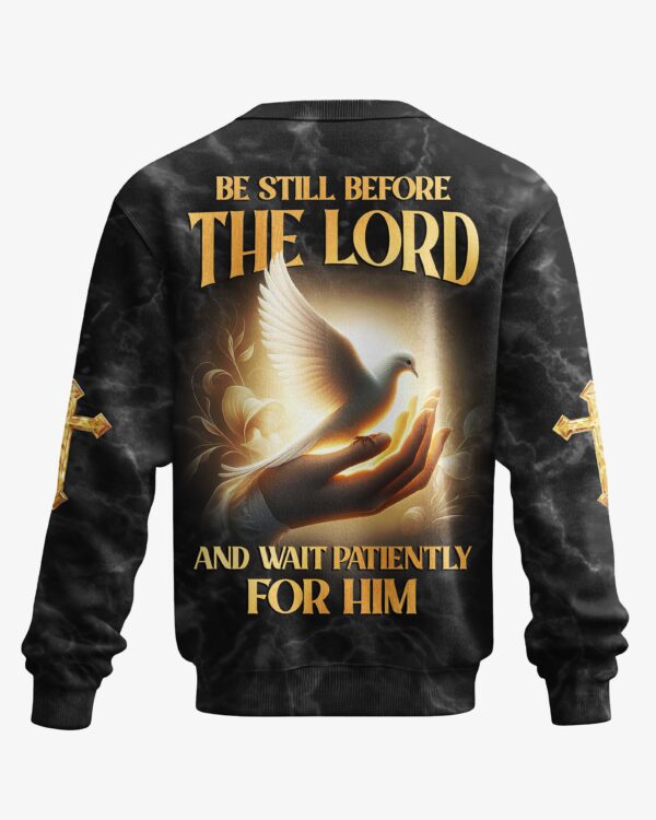 Be Still Before The Lord And Wait Patiently For Him All Over Print Sweater - Image 5