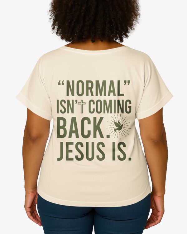 "Normal" Isn't Coming Back V-neck Dolman Sleeves Shirt - Image 3