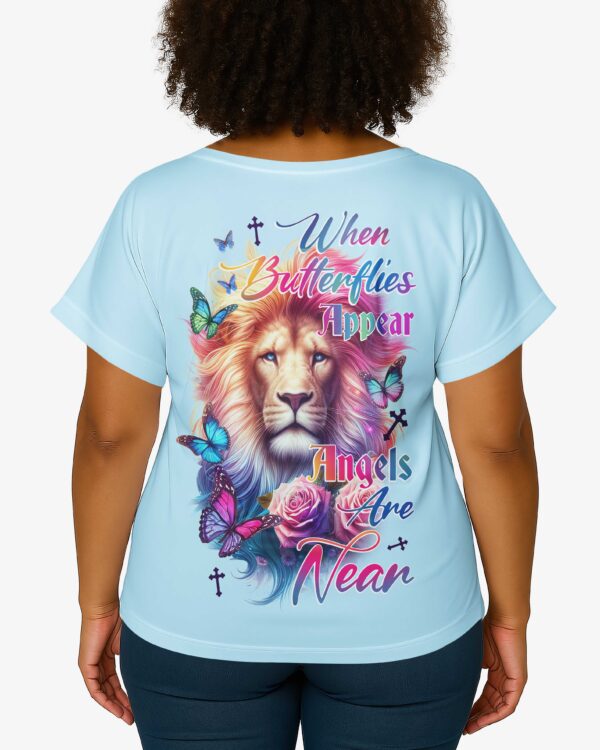 When Butterflies Appear V-neck Dolman Sleeves Shirt - Image 7