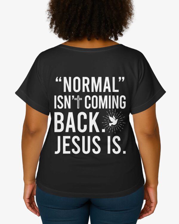 "Normal" Isn't Coming Back V-neck Dolman Sleeves Shirt - Image 7