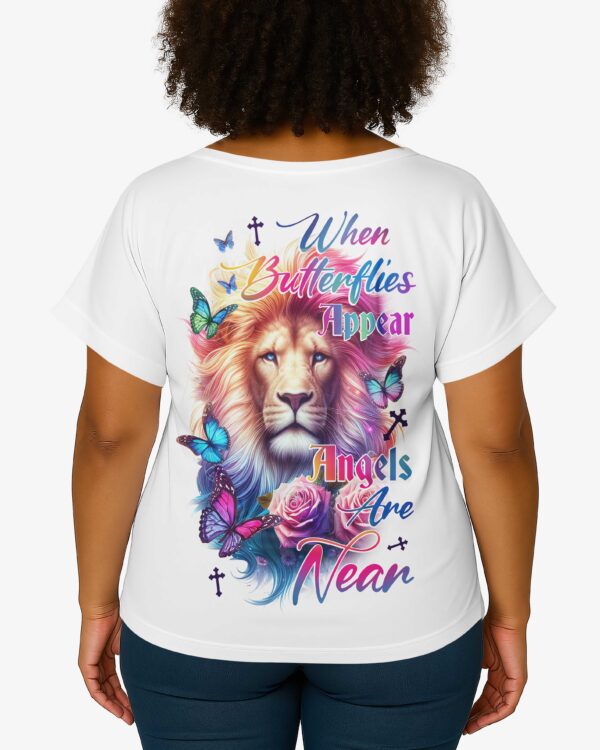 When Butterflies Appear V-neck Dolman Sleeves Shirt - Image 3
