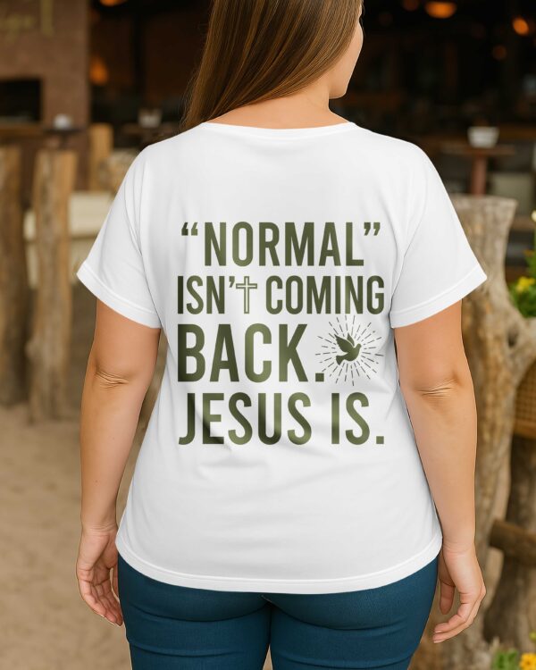 "Normal" Isn't Coming Back V-neck Dolman Sleeves Shirt - Image 9