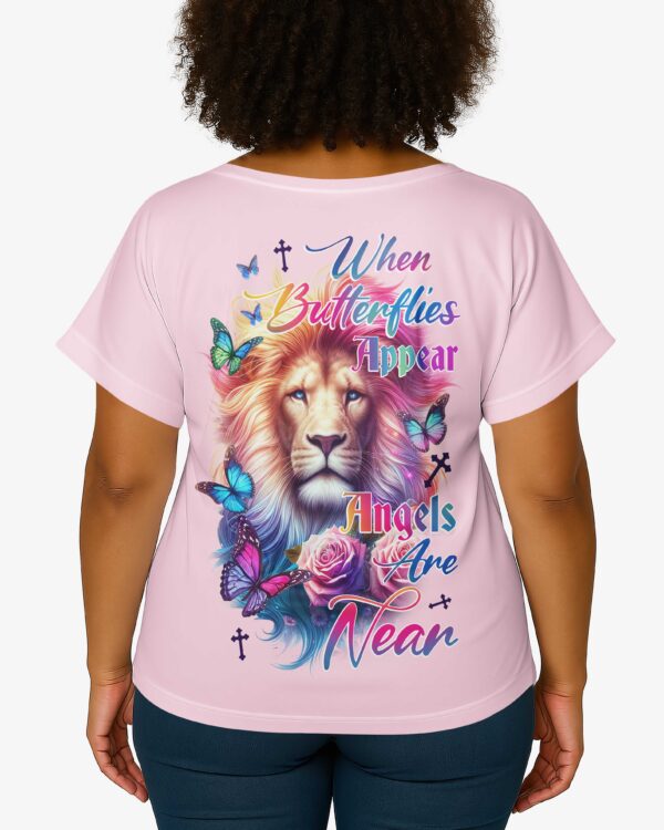 When Butterflies Appear V-neck Dolman Sleeves Shirt - Image 11