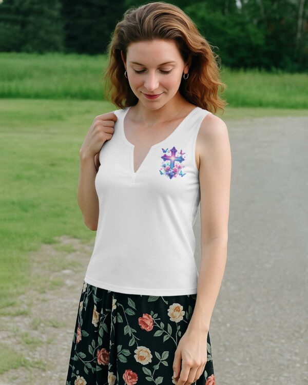 When Butterflies Appear V-neck Tank Top - Image 3