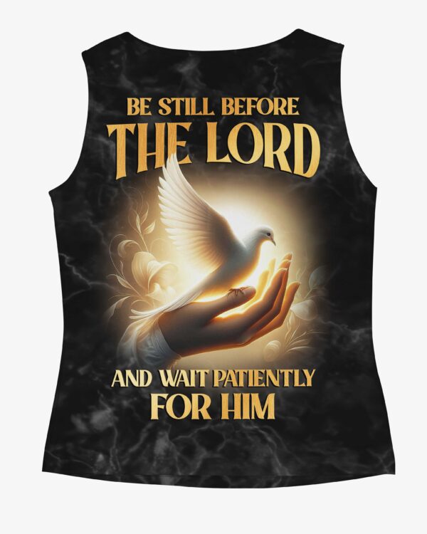 Be Still Before The Lord And Wait Patiently For Him All Over Print V-neck Tank Top - Image 6