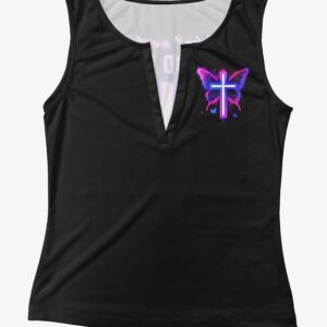 Alternative view of I Want To Be In God’s Hands All Over Print All Over Print V-neck Tank Top