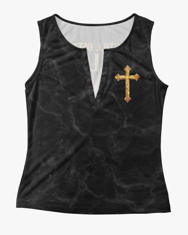 Be Still Before The Lord And Wait Patiently For Him All Over Print V-neck Tank Top - Image 7